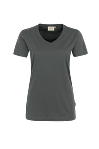 HAKRO Damen V-Shirt MIKRALINAR® 181 anthrazit