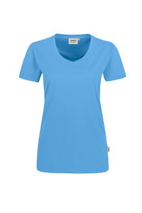 HAKRO Damen V-Shirt MIKRALINAR® 181 malibublau