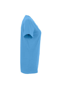 HAKRO Damen V-Shirt MIKRALINAR® 181 malibublau
