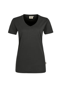 HAKRO Damen V-Shirt MIKRALINAR® 181 karbongrau