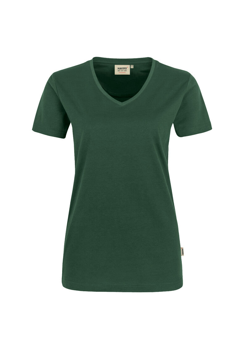 HAKRO Damen V-Shirt MIKRALINAR® 181 tanne