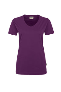 HAKRO Damen V-Shirt MIKRALINAR® 181 aubergine