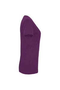 HAKRO Damen V-Shirt MIKRALINAR® 181 aubergine