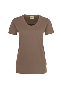 HAKRO Damen V-Shirt MIKRALINAR® 181 nougat