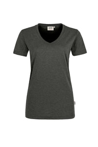 HAKRO Damen V-Shirt MIKRALINAR® 181 anthrazit meliert