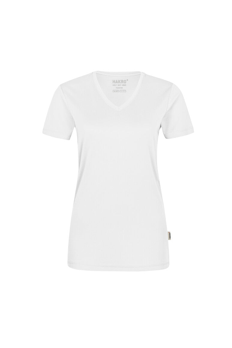 HAKRO Damen V-Shirt COOLMAX® ECO 187 weiß