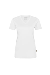 HAKRO Damen V-Shirt COOLMAX® ECO 187 weiß