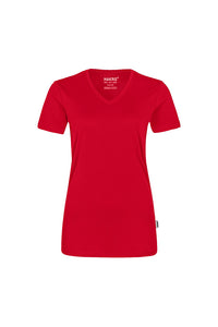 HAKRO Damen V-Shirt COOLMAX® ECO 187 rot