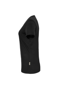 HAKRO Damen V-Shirt COOLMAX® ECO 187 schwarz