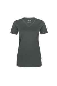 HAKRO Damen V-Shirt COOLMAX® ECO 187 anthrazit