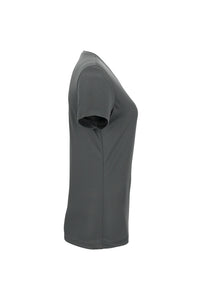 HAKRO Damen V-Shirt COOLMAX® ECO 187 anthrazit