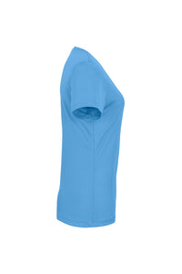 HAKRO Damen V-Shirt COOLMAX® ECO 187 malibublau