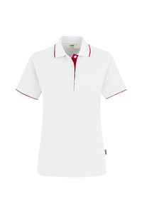 HAKRO Damen Poloshirt Casual 203 weiß/rot