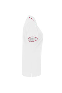 HAKRO Damen Poloshirt Casual 203 weiß/rot