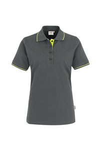 HAKRO Damen Poloshirt Casual 203 anthrazit/kiwi