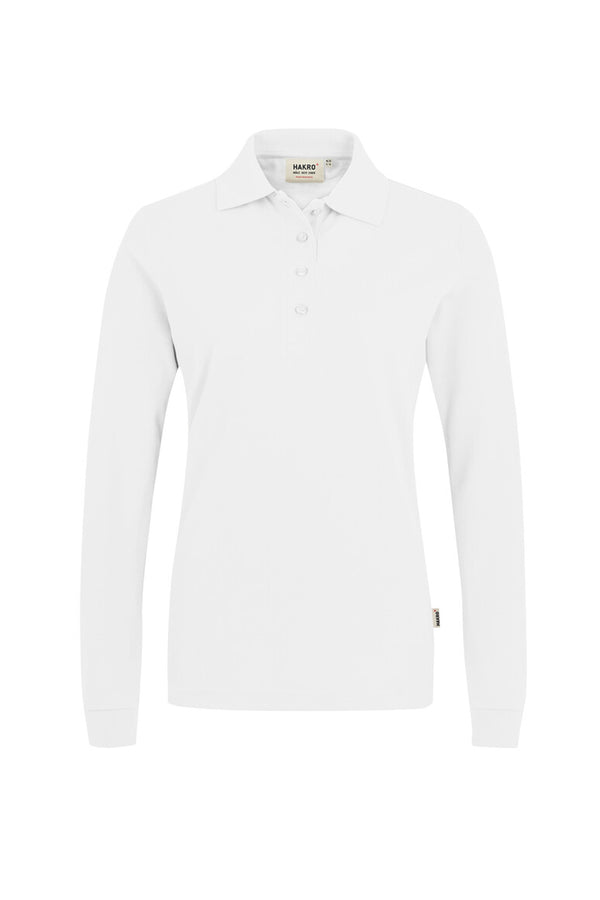 HAKRO Damen Longsleeve-Poloshirt MIKRALINAR® 215 weiß