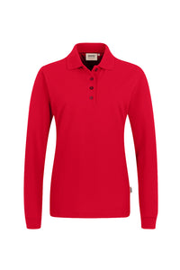 HAKRO Damen Longsleeve-Poloshirt MIKRALINAR® 215 rot