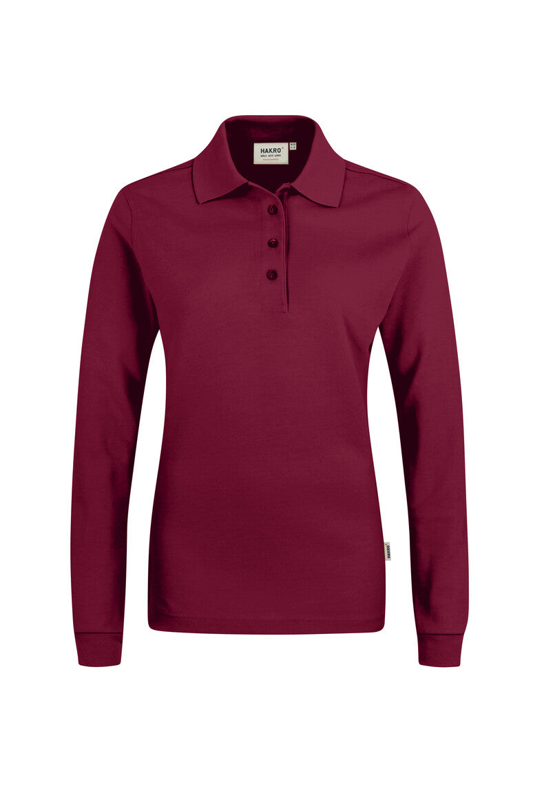 HAKRO Damen Longsleeve-Poloshirt MIKRALINAR® 215 weinrot