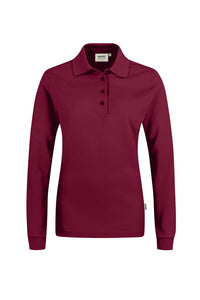 HAKRO Damen Longsleeve-Poloshirt MIKRALINAR® 215 weinrot