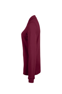 HAKRO Damen Longsleeve-Poloshirt MIKRALINAR® 215 weinrot