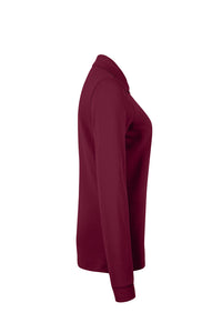 HAKRO Damen Longsleeve-Poloshirt MIKRALINAR® 215 weinrot