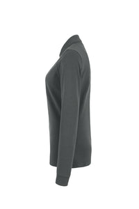 HAKRO Damen Longsleeve-Poloshirt MIKRALINAR® 215 anthrazit