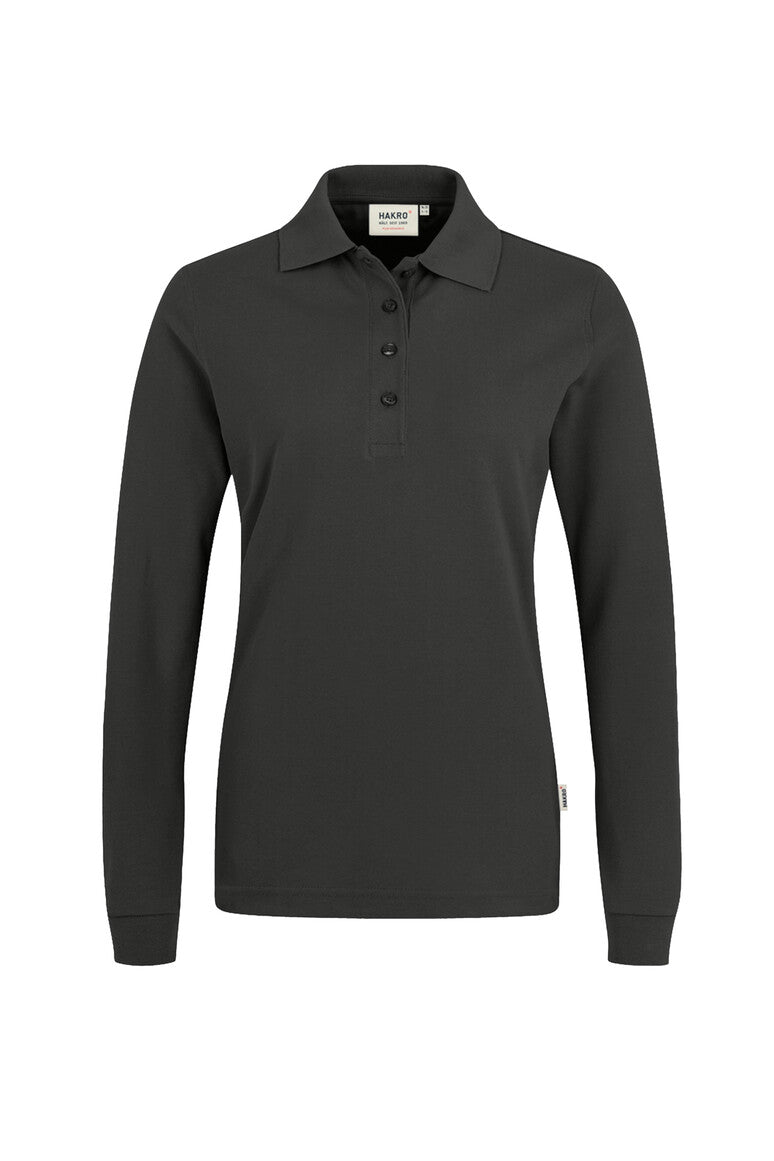HAKRO Damen Longsleeve-Poloshirt MIKRALINAR® 215 karbongrau
