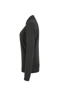 HAKRO Damen Longsleeve-Poloshirt MIKRALINAR® 215 karbongrau
