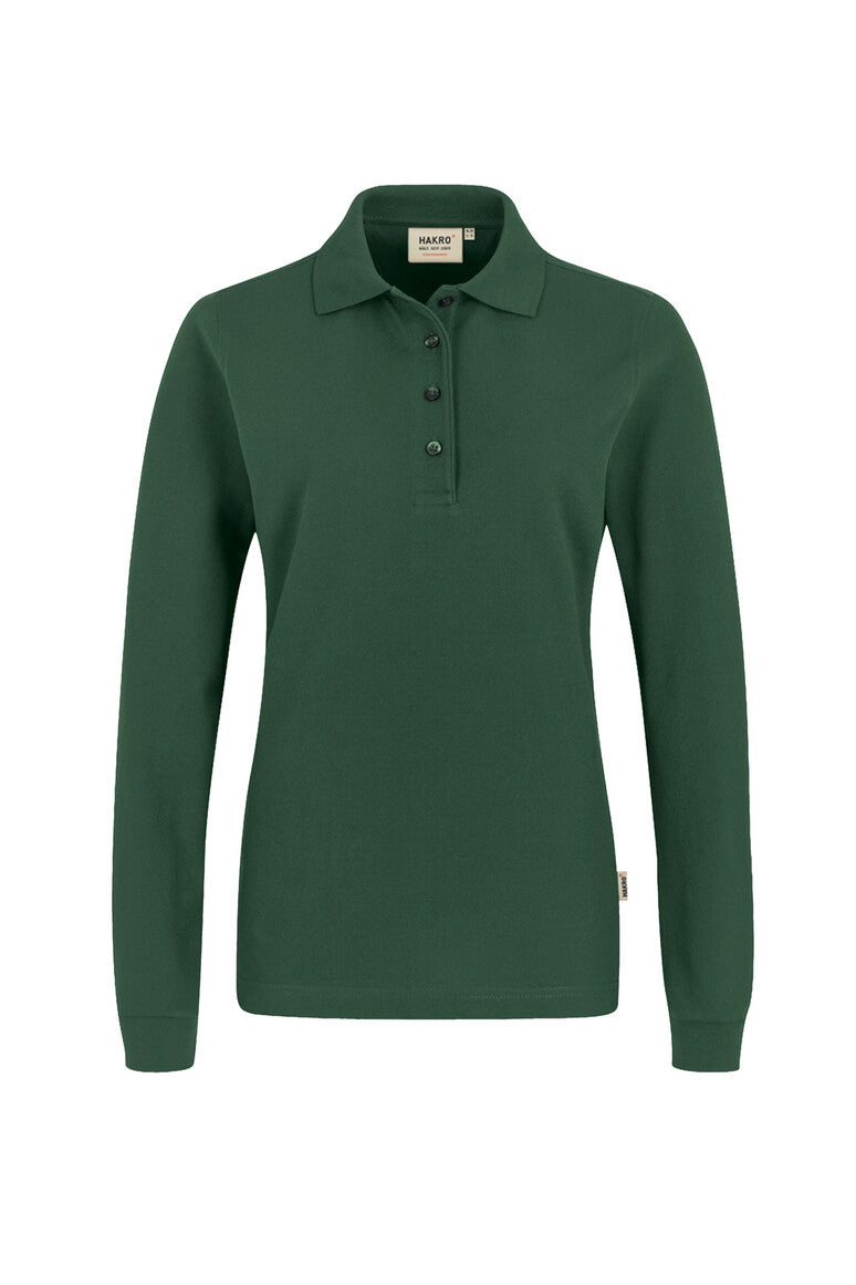 HAKRO Damen Longsleeve-Poloshirt MIKRALINAR® 215 tanne