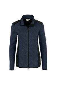HAKRO Damen Strickfleecejacke 236 marine meliert