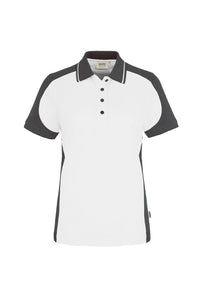 HAKRO Damen Poloshirt Contrast MIKRALINAR® 239 weiß/anthrazit
