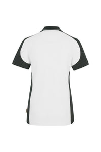 HAKRO Damen Poloshirt Contrast MIKRALINAR® 239 weiß/anthrazit