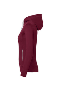 HAKRO Damen Kapuzenjacke Bonded ECO 255 weinrot/silber