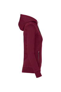 HAKRO Damen Kapuzenjacke Bonded ECO 255 weinrot/silber