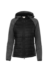 HAKRO Damen Kapuzen-Hybridjacke Contrast 265 schwarz