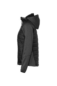HAKRO Damen Kapuzen-Hybridjacke Contrast 265 schwarz