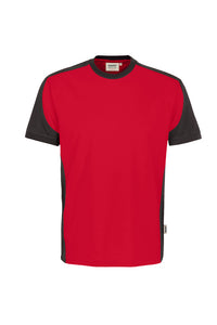 HAKRO T-Shirt Contrast MIKRALINAR® 290 rot/anthrazit