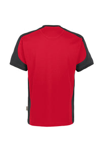 HAKRO T-Shirt Contrast MIKRALINAR® 290 rot/anthrazit