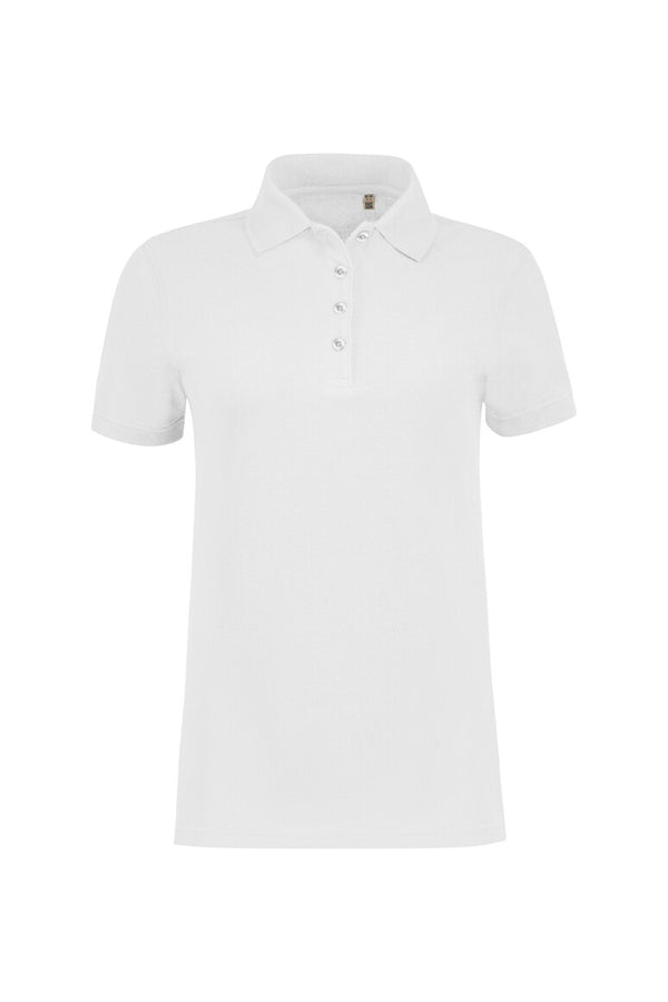 Label-Free Damen Poloshirt Heavy MIKRALINAR® ECO 303 weiß