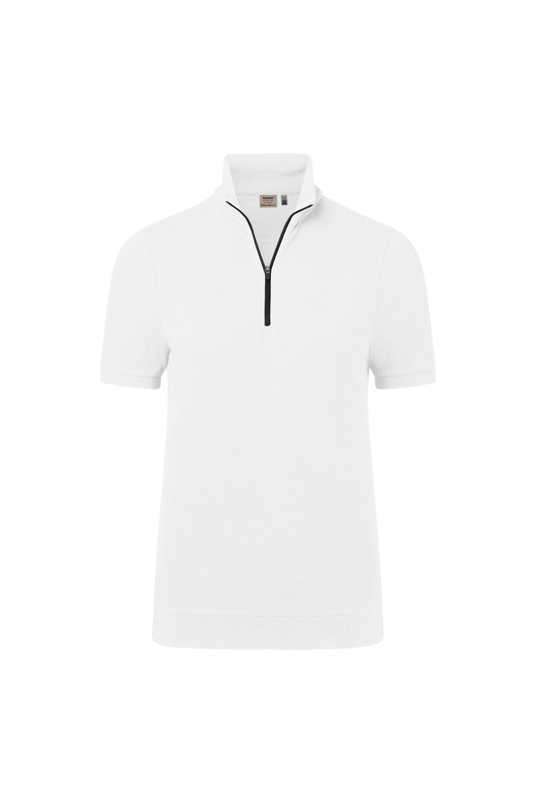 HAKRO Damen Zip-Shirt Piqué MIKRALINAR® ECO 334 weiß