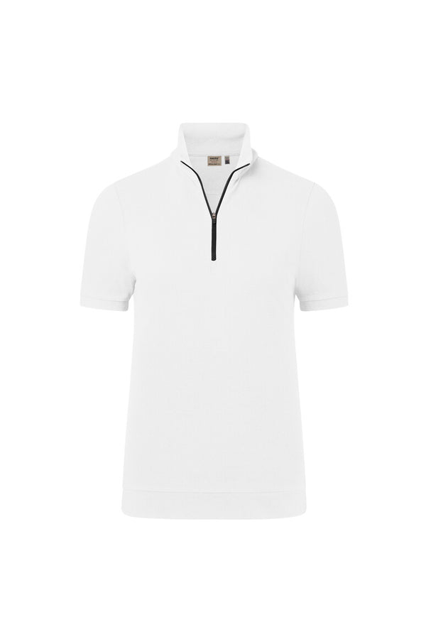 HAKRO Damen Zip-Shirt Piqué MIKRALINAR® ECO 334 weiß