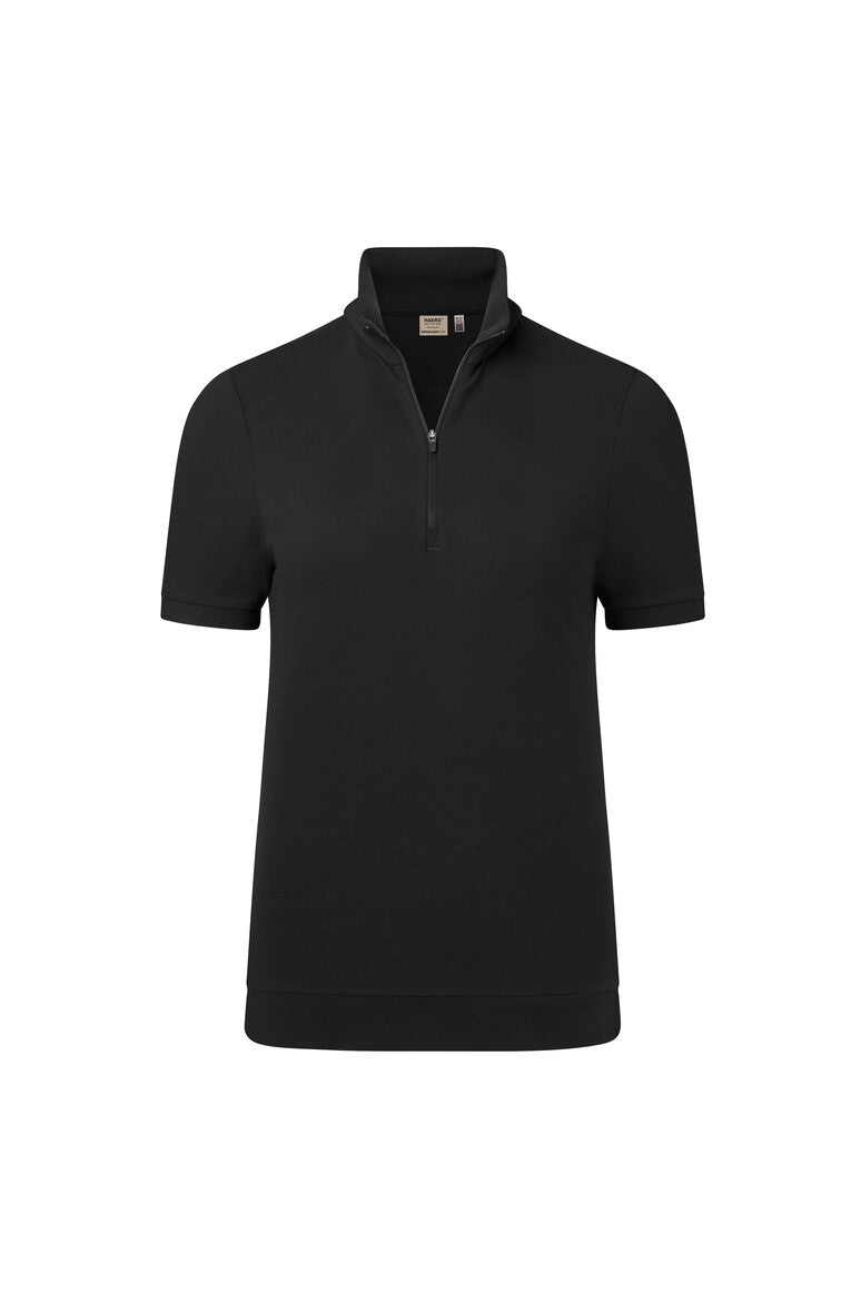 HAKRO Damen Zip-Shirt Piqué MIKRALINAR® ECO 334 schwarz