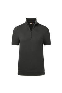 HAKRO Damen Zip-Shirt Piqué MIKRALINAR® ECO 334 karbongrau