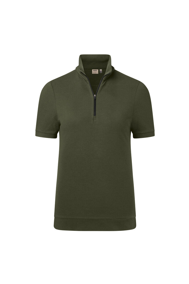 HAKRO Damen Zip-Shirt Piqué MIKRALINAR® ECO 334 olive