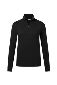 HAKRO Damen Zip-Longsleeve Piqué MIKRALINAR® ECO 335 schwarz