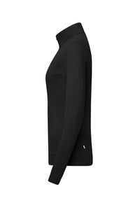 HAKRO Damen Zip-Longsleeve Piqué MIKRALINAR® ECO 335 schwarz