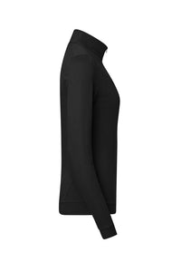 HAKRO Damen Zip-Longsleeve Piqué MIKRALINAR® ECO 335 schwarz