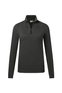 HAKRO Damen Zip-Longsleeve Piqué MIKRALINAR® ECO 335 karbongrau