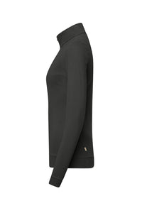 HAKRO Damen Zip-Longsleeve Piqué MIKRALINAR® ECO 335 karbongrau