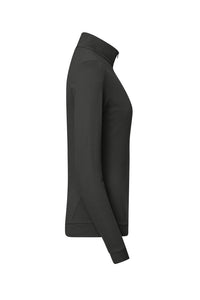 HAKRO Damen Zip-Longsleeve Piqué MIKRALINAR® ECO 335 karbongrau